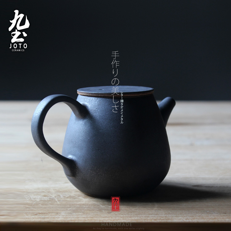 About Nine soil manual Japanese black glaze thick ceramic teapot retro Taiwan kungfu tea set hand grasp pot pot of tea of household