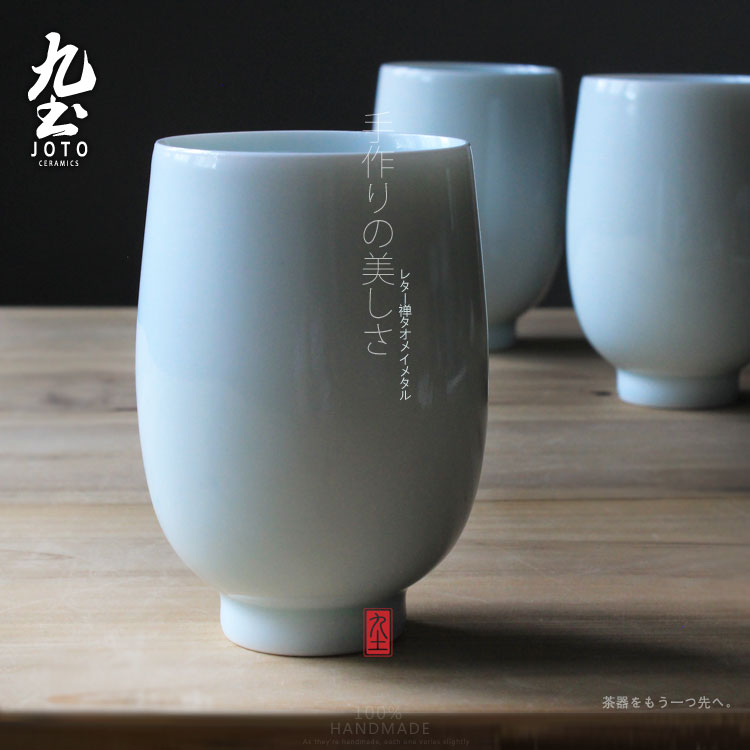 About Nine soil manual move lovers set of white jade cup creative gift porcelain cup zen hand a cup of water glass with the glass
