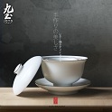 About Nine soil kung fu tea white purple edge teapot tea by hand Japanese zen tea tea kettle ceramic pot