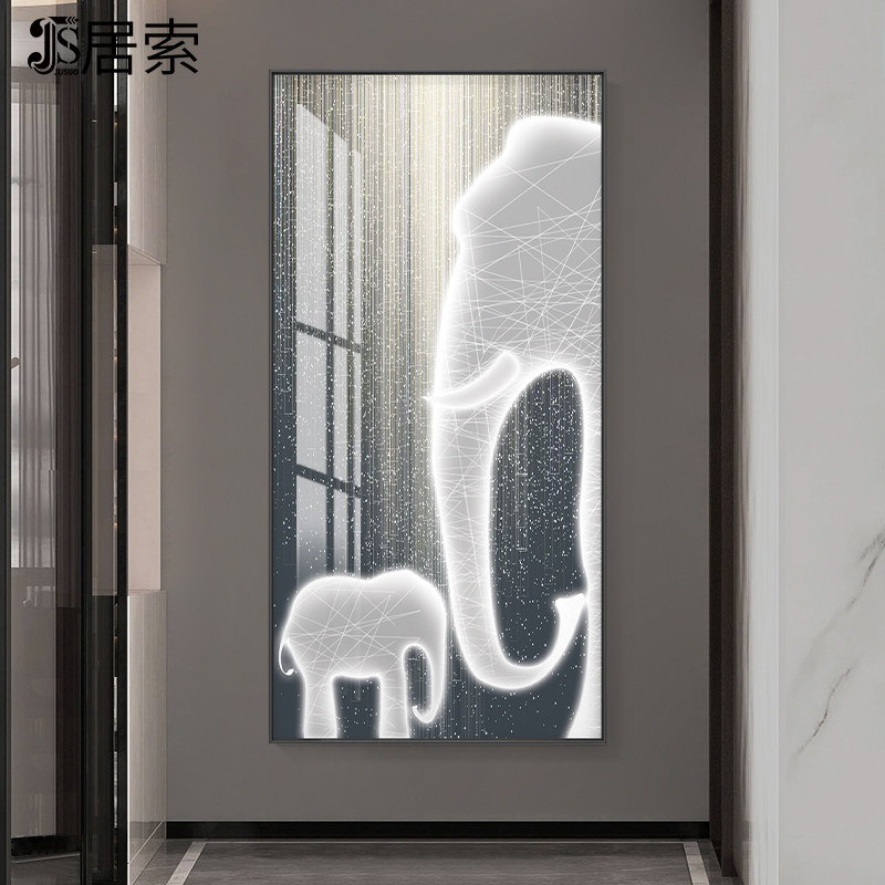 Elephant porch decorative painting light luxury meaning good painting vertical modern simple entrance corridor high-grade high-grade hanging painting