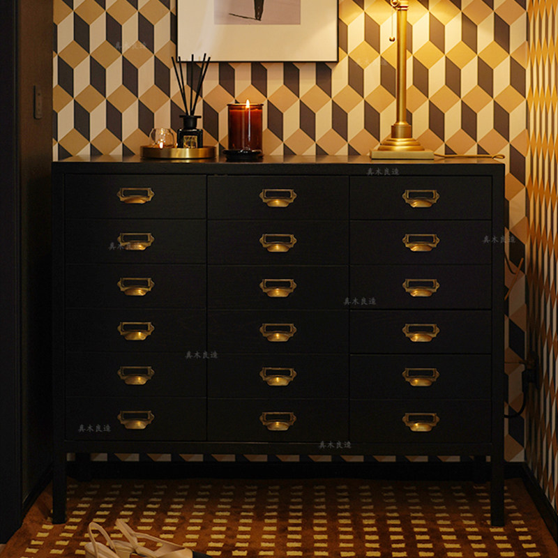 Real wood good made Nordic solid wood side cabinet porch cabinet dining cabinet storage light luxury storage log design frame