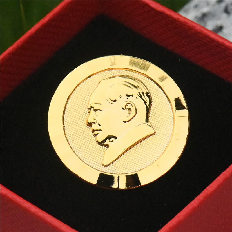 Mao's portrait badge Grandpa Mao badge micro-patch brooch commemorative badge red collection new 2CM buckle with paper box