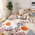 Falais bốn mảnh phim hoạt hình mùa đông giường flannel 1,8m tấm chăn che san hô nhung dày ký túc xá ba mảnh bộ chăn ga gối đệm Bộ đồ giường bốn mảnh
