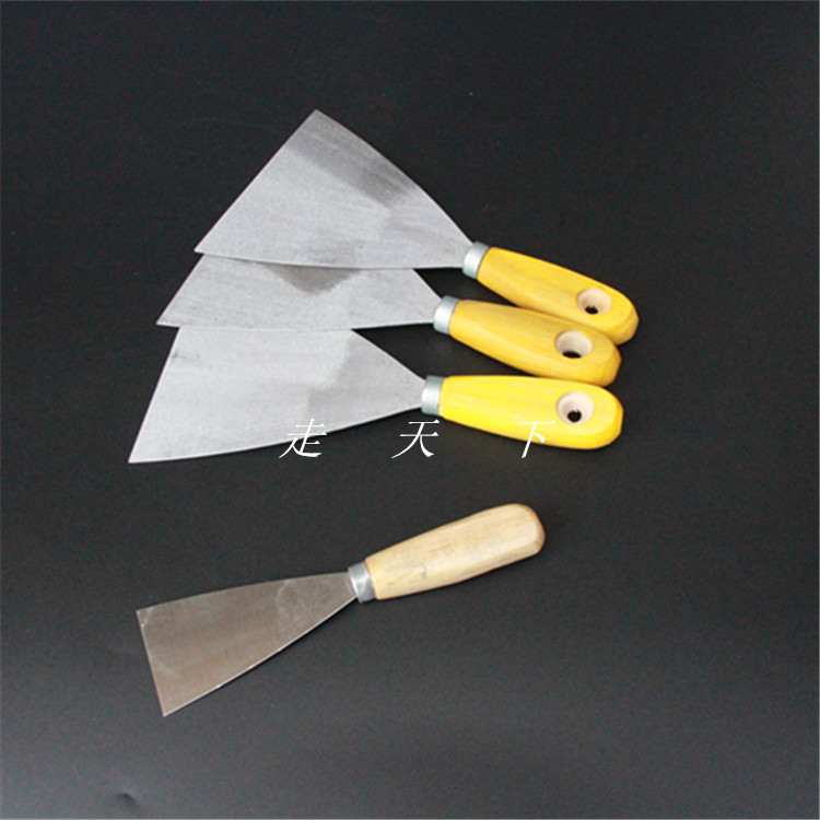 Go to the world putty knife wooden handle 12345 inch blade cleaning knife scraping putty powder shovel scraping big white tool