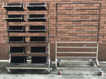 Anti-static trailer PCB trailer blue car L-type SMT turnover car stainless steel anti-static hanging basket PCB board storage rack