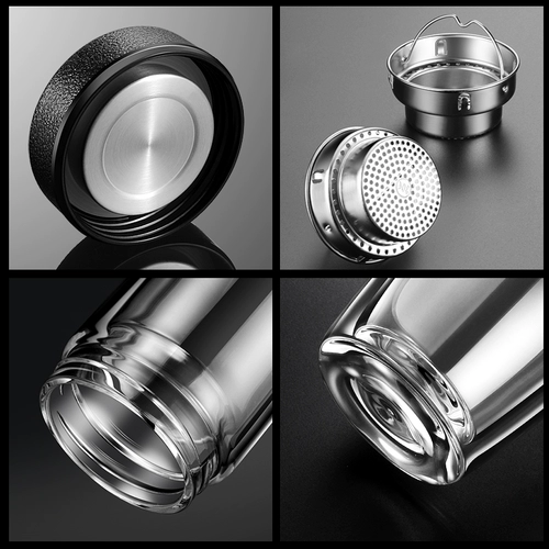 Вместительный и большой стеклянный портативный чай для домашнего использования, чайная чашка, увеличенная толщина