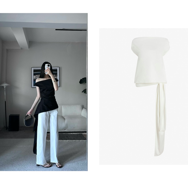 Ps~ Irregular Design Tie-Up Top Ps~ Irregular Design Tie-Up Top