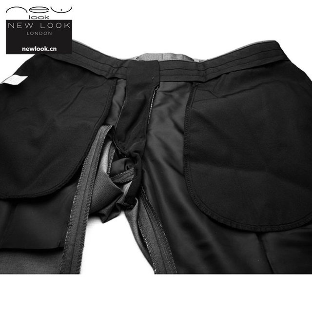 *Zhoudao* 2.8 feet waist size 36 NEWLOOK fashion suit pants British dark gray slim fit small feet men's suit pants