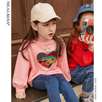 Neil Scarlett girls sweater 2020 new spring and autumn foreign style big boy Korean version of the childrens loose net red top