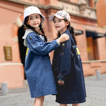Neil Scarlett girls  coat 2020 new spring and autumn childrens clothing foreign style big girl little girl denim top tide