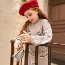 Neil Scarlett girls knitting suit 2020 new foreign style spring and autumn fashion big childrens clothing net red two-piece set