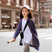 Neil Scarlett Girls Plaid shirt 2020 new spring and autumn childrens clothing big child foreign style shirt long sleeve jacket