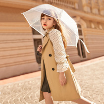 Neil Scarlett Girls windbreaker medium long 2020 spring and autumn new big childrens childrens clothing little girl British coat