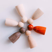 AVDAR TOYS wooden rainbow villain childrens TOYS 6 different wood men and women baby puzzle building blocks