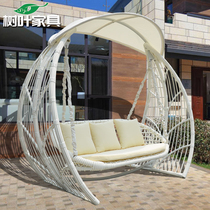 Three-person hanging basket rattan chair Hanging chair Balcony Outdoor courtyard Child adult children indoor lazy home cradle chair swing