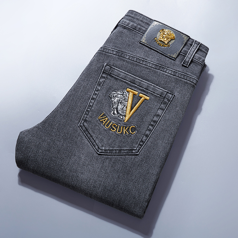 European Luxury Brand Genuine Embroidered Jeans for Men, European and American Foreign Trade Surplus Stock, Cut Label Men's Clothing, Trendy Clearance Stock European Luxury Brand Genuine Embroidered Jeans for Men, European and American Foreign Trade Surplus Stock, Cut Label Men's Clothing, Trendy Clearance Stock