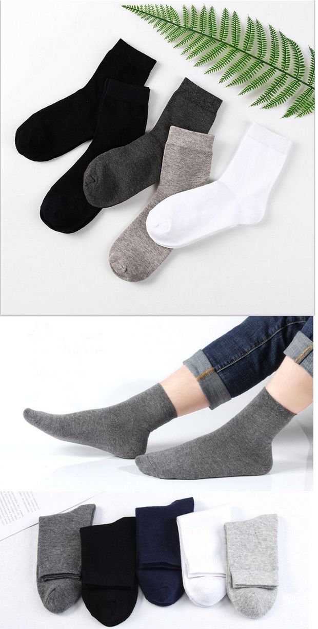 Vớ nam ống mùa thu và mùa đông khử mùi mồ hôi thể thao màu cotton tinh khiết vớ nam dài màu đen và trắng mùa mô hình bán buôn wz vớ adidas