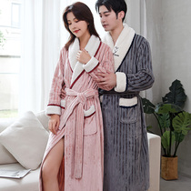Nightdress Woman Summer Air Conditioned Coral Velvet Couple Sleepers with thick pajamas and warm suit bathrobes