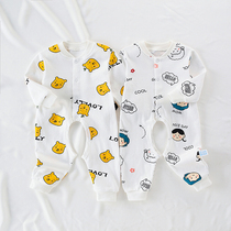 Baby jumpsuit spring and autumn female Baby Cotton out 1 autumn Dress 2 year old clothes autumn male cute super cute autumn pajamas