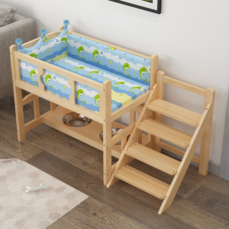 Pooch solid wood bed frame special price minimalist dog nest with quilt large dog Season Universal Dog Table Wood Bed