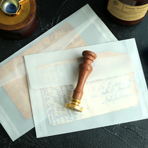 Sulphuric Acid Paper Envelope Hand Tent Diy Envelope Sulphuric Acid Paper Transparent Envelope Fire Lacquer Seal Envelope Blank without print 10 sheets