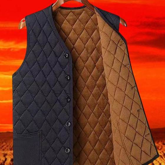 中老年男棉马甲加绒保暖宽松大码加厚爸爸装内外穿爷爷坎棉肩背心