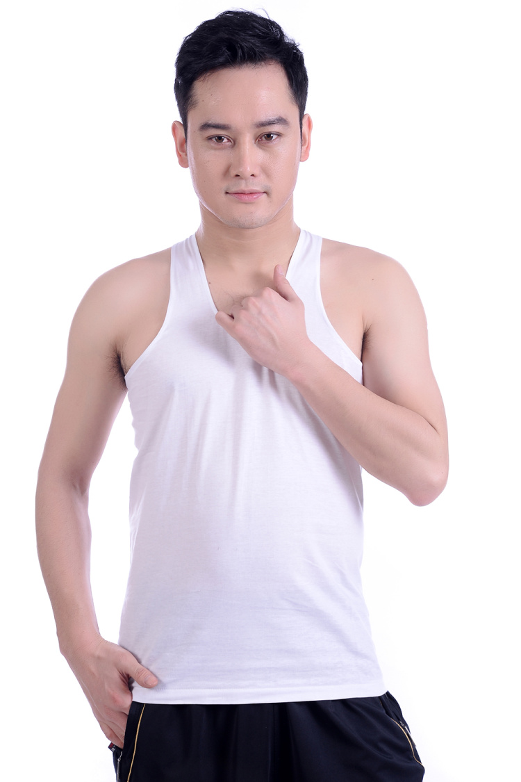 Áo thun cotton nam trung niên cotton trắng cộng với áo thun cotton trung và già. áo thể dục