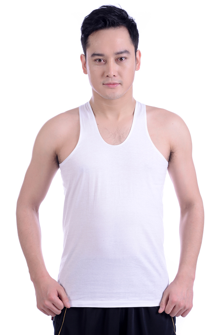 Áo thun cotton nam trung niên cotton trắng cộng với áo thun cotton trung và già. áo thể dục