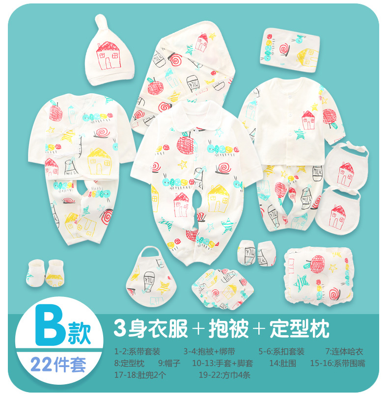 Bộ quà tặng sơ sinh cho bé quần áo cotton mùa xuân và mùa thu đông 0-3 tháng 6 Đồ sơ sinh cho bé sơ sinh đồ em bé sơ sinh