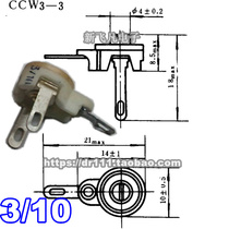 3 10P ceramic fine tuning variable capacitor CCW3-3 high pressure 500V porcelain mesoadjustable capacitor 10PF