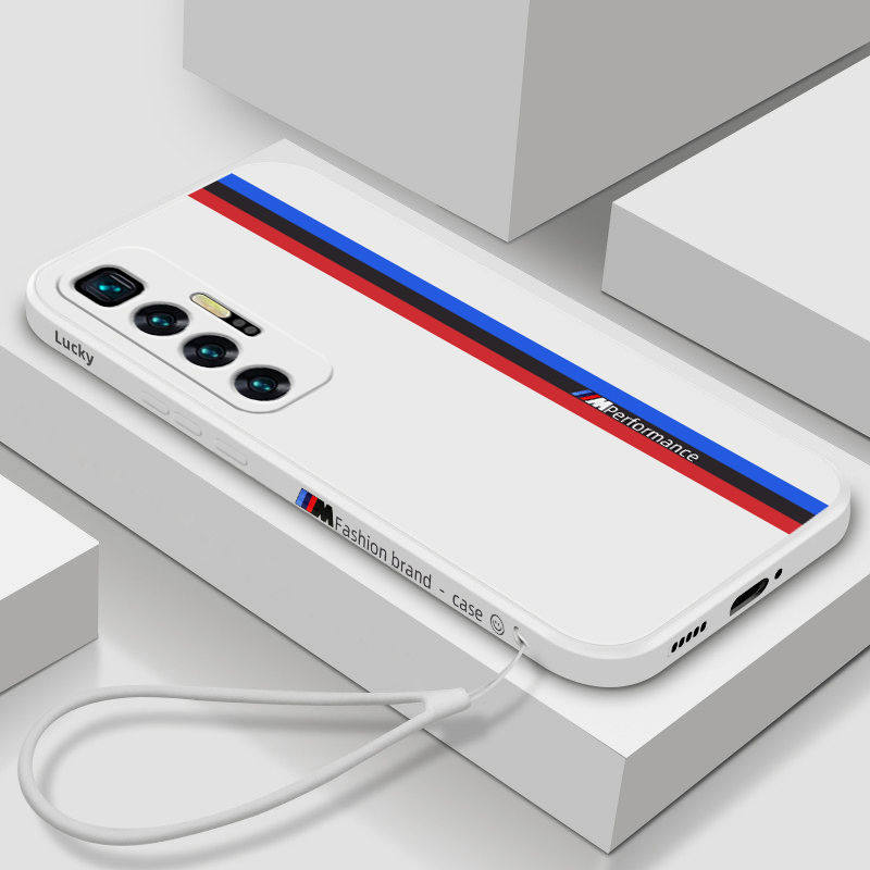 Xiaomi 10S Mobile Phone Protection Shell BM Track Creativity Straight Side Liquid Silicone Lens Full Package Anti-Fall Protective Sheath Softshell Tide