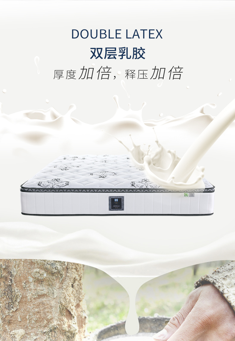 五星级酒店同款 美国丝涟 宝石臻选版 美姿弹簧护脊乳胶床垫 厚30cm 图8