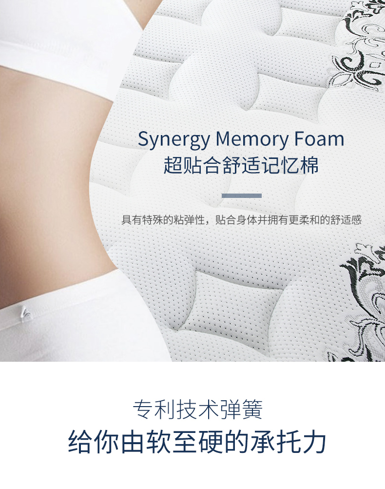 五星级酒店同款 美国丝涟 宝石臻选版 美姿弹簧护脊乳胶床垫 厚30cm 图11