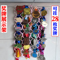 Marathon medal rack wall commemorative plaque display rack 28-ring steel ring hanging riding iron three medal rack