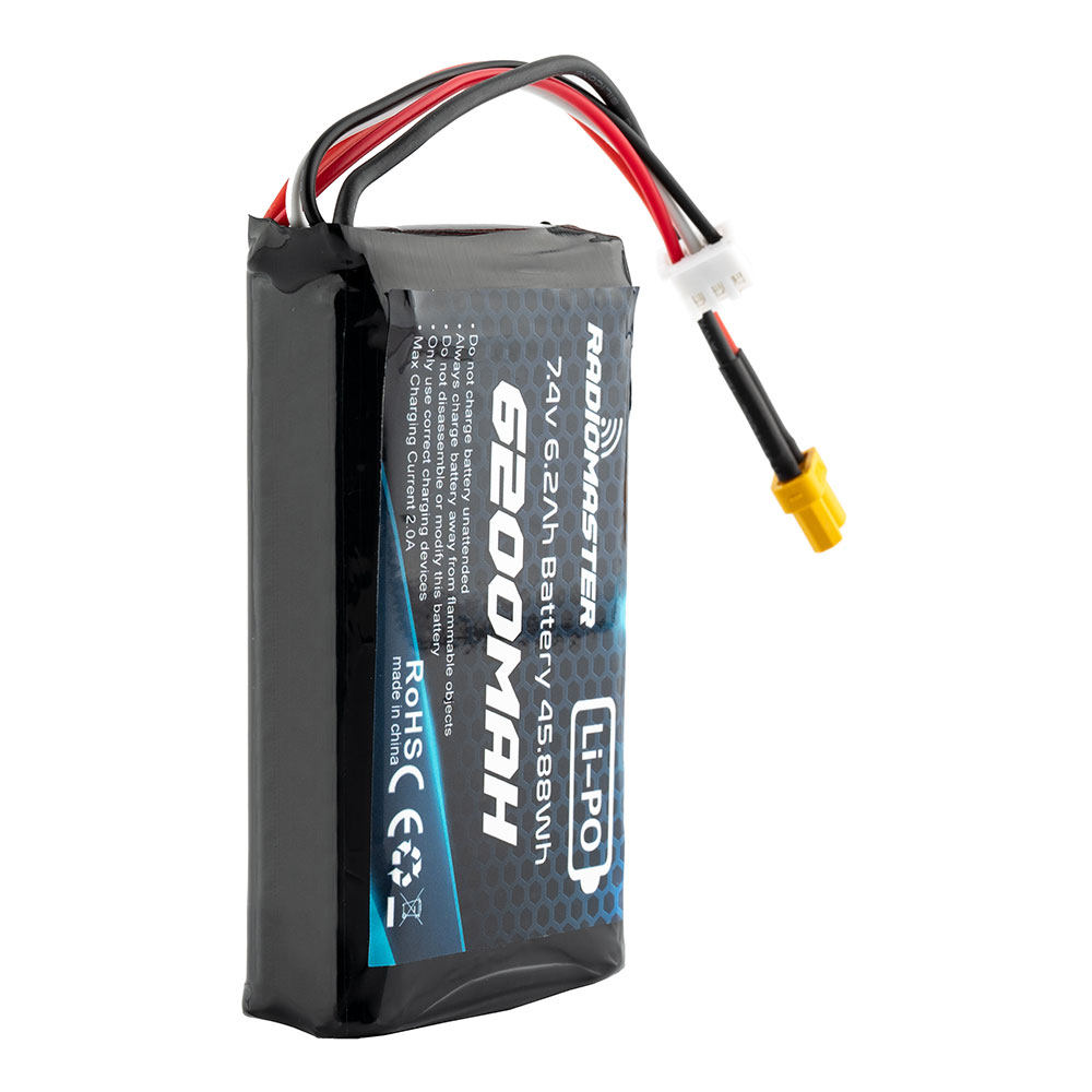 【RadioMaster】6200mAh 高容量航模遙控器鋰電池｜2S 7.4V 超長續航 雙接頭版