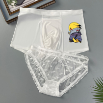 Couple underwear A man and a woman white lady triangle Untracked Men Pikachu Sexy Summer Ice Wire