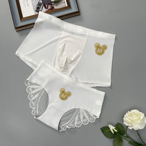 Couple underwear A man and a woman with lace light luxury indelible ultra-thin summer black pants snack summer