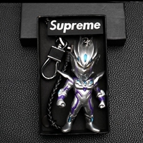 Ultraman small pendant suitable for boys doll creative green pig schoolbag keychain car Taylor car key