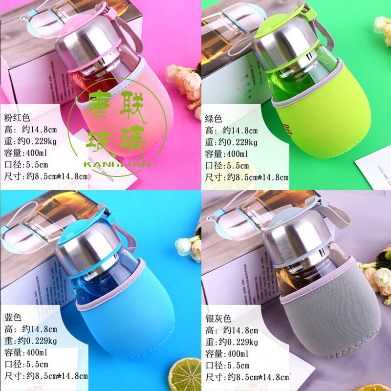 Water cup 2021 new trendy anti-scald portable heat insulation simple teacup Korean version penguin big belly glass cartoon cute