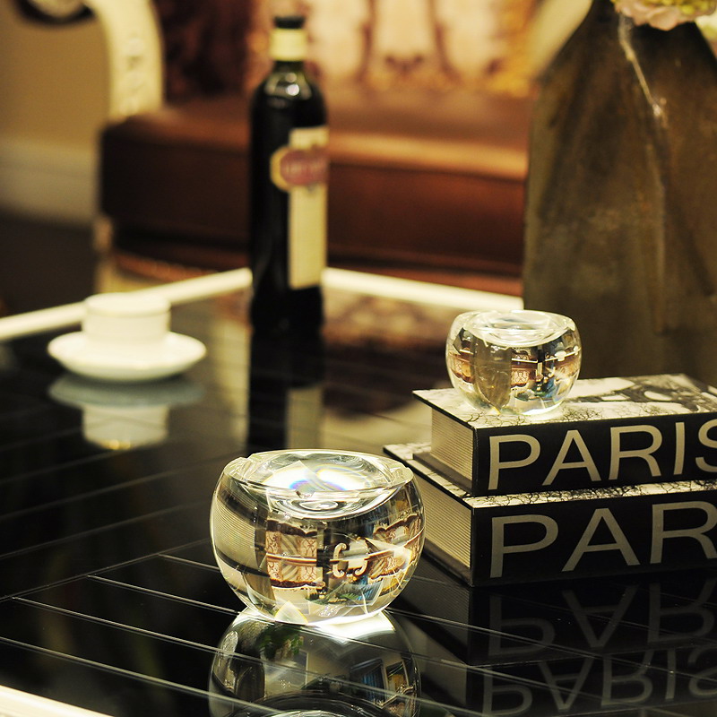 Hengcheng Iostyle Crystal Tobacco Ashtray Fashion Creative Personality Gift Soft Assembly Accessories New Residence Decoration