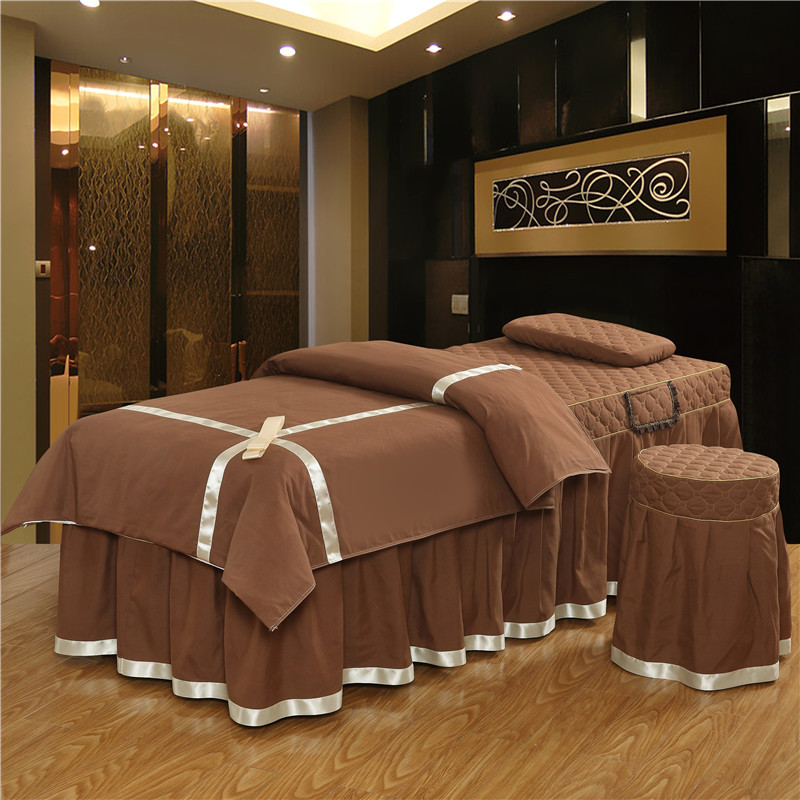 Đặc biệt cung cấp beauty salon giường ren bìa giường massage vẻ đẹp massage giường khử trùng SPA bốn mảnh thiết lập có thể được tùy chỉnh