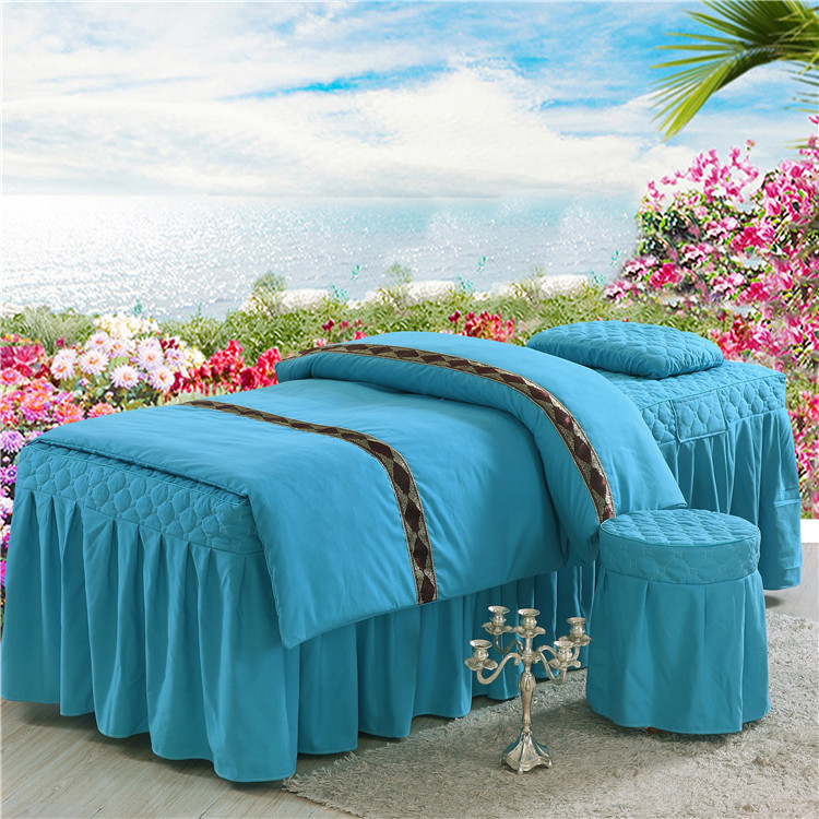 Đặc biệt cung cấp beauty salon giường ren bìa giường massage vẻ đẹp massage giường khử trùng SPA bốn mảnh thiết lập có thể được tùy chỉnh