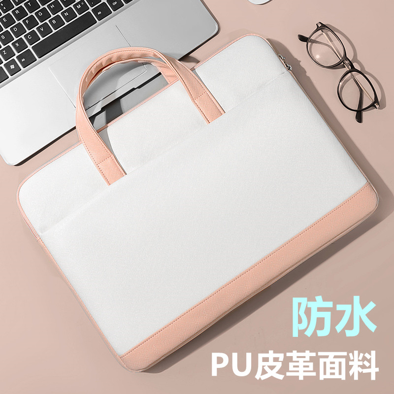 Apply PU Leather Ladies computer bag 14 Lenovo Huawei Xiaomi Apple Notebook 15 6 inch handheld protective sleeve