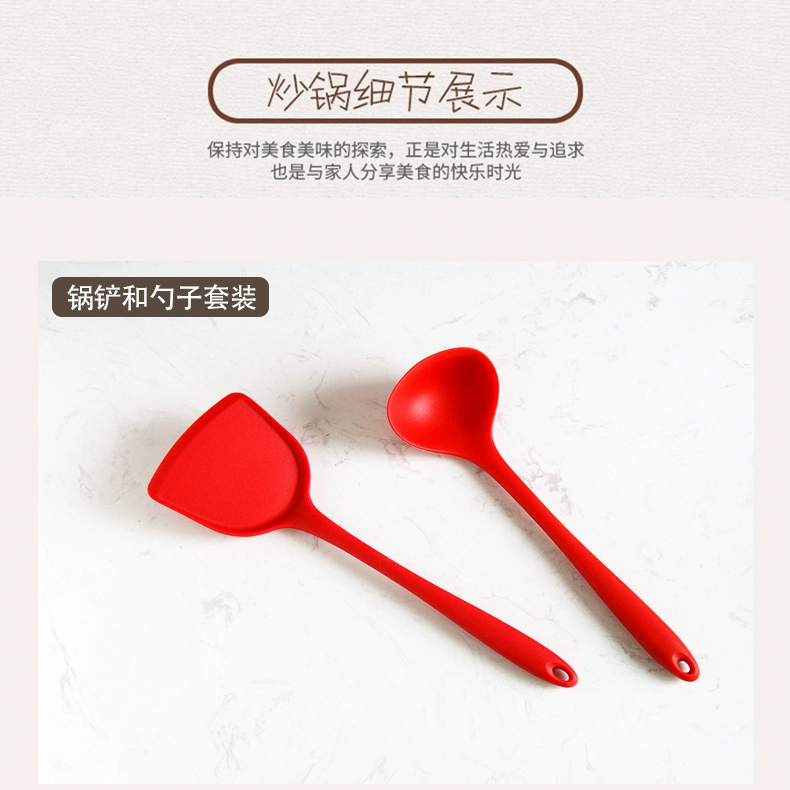 Silicone thìa không dính xẻng đặc biệt nhà bếp muỗng muỗng xào xẻng không làm tổn thương nồi nhiệt độ cao phù hợp với