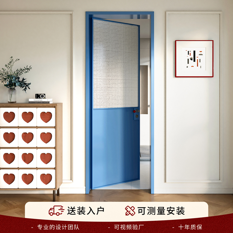 Dreamy Minimalist Dopamine Bathroom Door, Small Blue Door, Le Corbusier Aluminum Alloy Bathroom Toilet Door, Shower Room Door Dreamy Minimalist Dopamine Bathroom Door, Small Blue Door, Le Corbusier Aluminum Alloy Bathroom Toilet Door, Shower Room Door