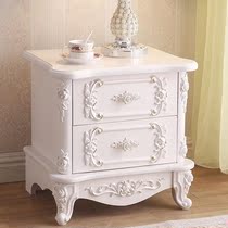 Bedside table European simple modern paint white luxury carved black and white economic small cabinet Bedroom storage cabinet