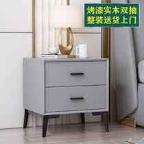 Paint bedside table Bedroom storage cabinet Storage cabinet Simple modern light luxury bedside cabinet Complete delivery free installation cabinet