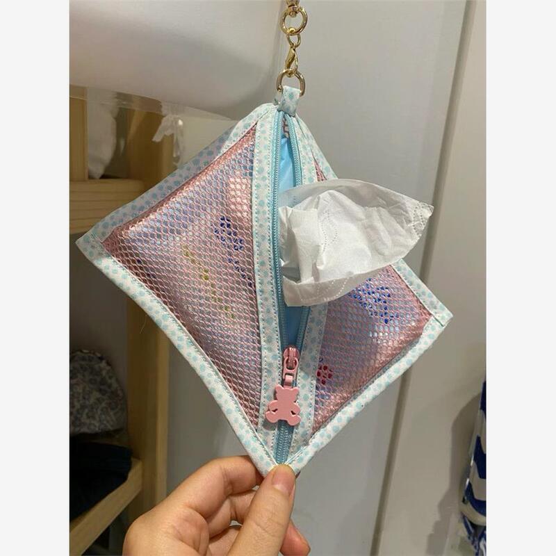 Japanese Style ins Cartoon Cute Tissue Storage Bag Portable Diaper Cloth Document Storage Pouch