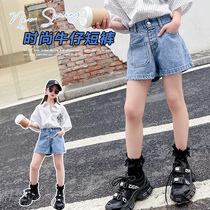 Girl jeans shorts 2021 new Korean version outside wearing ocean gas Summer children pants Chauer Pants Tide