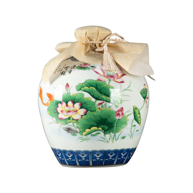 Jingdezhen ceramic jar 1/2/3/5/10 jin an empty bottle seal has successively more than hip mercifully wine